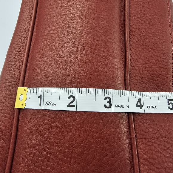 Longaberger Leather So Rachel Boho Shoulder Bag  Merlot/Red - Picture 10 of 12